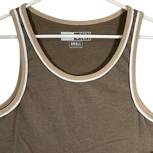 Company Eighty One Mens Tank Top Walnut Brown Sueded Ringer Small Soft New